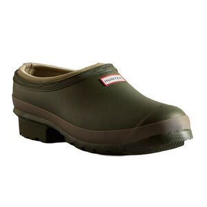 Hunter Mens Gardener Clogs / Dark Olive/Clay